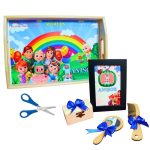 Set Mot Personalizat, Baby Johny, 6 Piese, Lemn, Albastru, 20x30cm, SMD0103