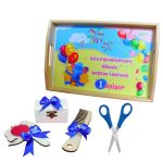 Set Mot Personalizat, Elefantul Cici, 5 Piese, Lemn, Albastru, 20x30cm, SMD110