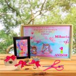 Set Mot Personalizat, Unicorn, 6 Piese, Lemn, Roz, 20x30cm, SMD111 - imagine 4