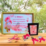 Set Mot Personalizat, Baby Girl, 6 Piese, Lemn, Roz, 20x30cm, SMD117 - imagine 4