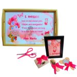 Set Mot Personalizat, Baby Girl, 6 Piese, Lemn, Roz, 20x30cm, SMD117