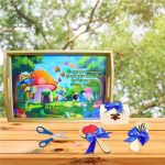 Set Mot Personalizat, Strumfita, 5 Piese, Lemn, Albastru, 20x30cm, SMD122 - imagine 4