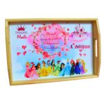 Set Mot Personalizat, Printesele Disney, 5 Piese, Lemn, Roz, 20x30cm, SMD124 - imagine 3
