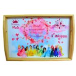 Set Mot Personalizat, Printesele Disney, 5 Piese, Lemn, Roz, 20x30cm, SMD124 - imagine 5