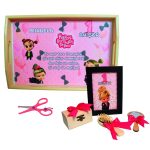 Set Mot Personalizat, Baby Boss Girl, 6 Piese, Lemn, Roz, 20x30cm, SMD131