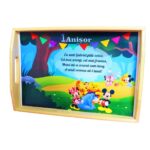Set Mot Personalizat, Winnie cu Mickey, 5 Piese, Lemn, Albastru, 20x30cm, SMD138 - imagine 3