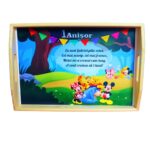 Set Mot Personalizat, Winnie cu Mickey, 5 Piese, Lemn, Albastru, 20x30cm, SMD138 - imagine 5