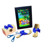 Set Mot Personalizat, Winnie cu Mickey, 6 Piese, Lemn, Albastru, 20x30cm, SMD137 - imagine 2