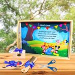 Set Mot Personalizat, Winnie cu Mickey, 5 Piese, Lemn, Albastru, 20x30cm, SMD138 - imagine 4