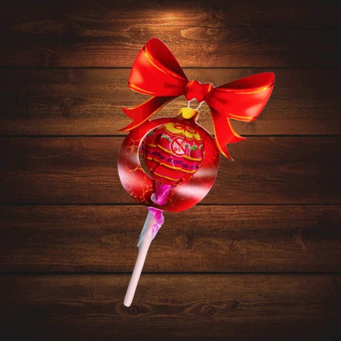 Decoratiune de Craciun, Bomboana Chupa Chups, Rosu, 8x6 cm, 002 - imagine 5