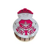 Cutie cadou de Craciun, Om de zapada, Lemn, Roz, 27x19 cm, CCD003 - imagine 2