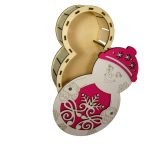 Cutie cadou de Craciun, Om de zapada, Lemn, Roz, 27x19 cm, CCD003 - imagine 5