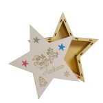 Cutie cadou de Craciun Personalizata, Stea, Lemn, 29x29 cm, CCDB011 - imagine 5