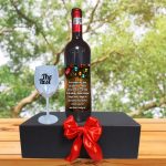 Set cadou de Sarbatori pentru coleg/a, Cutie de vin cu sticla si un pahar, 35x25cm, Vin Domeniile Panciu Feteasca Neagra, CSVC001 - imagine 4