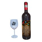 Set cadou de Sarbatori pentru coleg/a, Cutie de vin cu sticla si un pahar, 35x25cm, Vin Domeniile Panciu Feteasca Neagra, CSVC001 - imagine 3