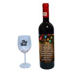 Set cadou de Sarbatori pentru coleg/a, Cutie de vin cu sticla si un pahar, 35x25cm, Vin Budureasca Clasic, CSVC002 - imagine 3