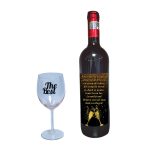 Set cadou de Sarbatori pentru coleg/a, Cutie de vin cu sticla si un pahar, 35x25cm, Vin Domeniile Panciu Feteasca Neagra, CSVC004 - imagine 2