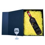 Set cadou de Sarbatori pentru coleg/a, Cutie de vin cu sticla si un pahar, 35x25cm, Vin Domeniile Panciu Feteasca Neagra, CSVC013 - imagine 2