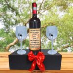 Set cadou Cerere nasi, Cutie de vin cu sticla si 2 pahare, 35x25cm, Vin Domeniile Panciu Feteasca Neagra, CSVCN001 - imagine 4