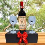 Set cadou Cerere nasi, Cutie de vin cu sticla si 2 pahare, 35x25cm, Vin Budureasca Clasic, CSVCN002 - imagine 4