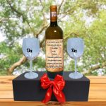 Set cadou Cerere nasi, Cutie de vin cu sticla si 2 pahare, 35x25cm, Vin Domeniile Panciu Feteasca Regala, CSVCN003 - imagine 4