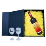 Set cadou Iubit/Sot, Cutie de vin cu sticla si 2 pahare, 35x25cm, Vin Domeniile Panciu Feteasca Neagra, CSVIS001 - imagine 2