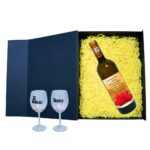 Set cadou Iubit/Sot, Cutie de vin cu sticla si 2 pahare, 35x25cm, Vin Domeniile Panciu Feteasca Regala, CSVIS003 - imagine 2