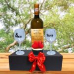 Set cadou Iubit/Sot, Cutie de vin cu sticla si 2 pahare, 35x25cm, Vin Domeniile Panciu Feteasca Regala, CSVIS003 - imagine 4