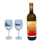 Set cadou Iubit/Sot, Cutie de vin cu sticla si 2 pahare, 35x25cm, Vin Domeniile Panciu Feteasca Regala, CSVIS003 - imagine 3