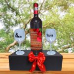 Set cadou Iubit/Sot, Cutie de vin cu sticla si 2 pahare, 35x25cm, Vin Domeniile Panciu Feteasca Neagra, CSVIS004 - imagine 4