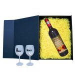Set cadou Iubit/Sot, Cutie de vin cu sticla si 2 pahare, 35x25cm, Vin Domeniile Panciu Feteasca Neagra, CSVIS007 - imagine 2