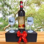 Set cadou Iubit/Sot, Cutie de vin cu sticla si 2 pahare, 35x25cm, Vin Domeniile Panciu Feteasca Neagra, CSVIS007 - imagine 4