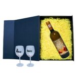 Set cadou Iubit/Sot, Cutie de vin cu sticla si 2 pahare, 35x25cm, Vin Domeniile Panciu Feteasca Regala, CSVIS009 - imagine 2