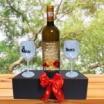Set cadou Iubit/Sot, Cutie de vin cu sticla si 2 pahare, 35x25cm, Vin Domeniile Panciu Feteasca Regala, CSVIS009 - imagine 4