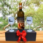 Set cadou Iubit/Sot, Cutie de vin cu sticla si 2 pahare, 35x25cm, Vin Domeniile Panciu Feteasca Regala, CSVIS012 - imagine 4