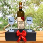 Set cadou Iubit/Sot, Cutie de vin cu sticla si 2 pahare, 35x25cm, Vin Domeniile Panciu Feteasca Regala, CSVIS015 - imagine 4