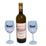 Set cadou Nasi, Cutie de vin cu sticla si 2 pahare, 35x25cm, Vin Domeniile Panciu Feteasca Regala, CSVN002 - imagine 3