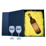Set cadou Nasi, Cutie de vin cu sticla si 2 pahare, 35x25cm, Vin Domeniile Panciu Feteasca Regala, CSVN007 - imagine 2
