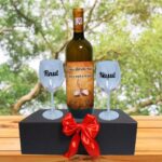 Set cadou Nasi, Cutie de vin cu sticla si 2 pahare, 35x25cm, Vin Domeniile Panciu Feteasca Regala, CSVN007 - imagine 4