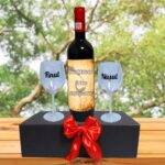 Set cadou Nasi, Cutie de vin cu sticla si 2 pahare, 35x25cm, Vin Budureasca Clasic, CSVN009 - imagine 4