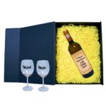 Set cadou Nasi, Cutie de vin cu sticla si 2 pahare, 35x25cm, Vin Domeniile Panciu Feteasca Regala, CSVN016 - imagine 2