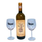Set cadou Nasi, Cutie de vin cu sticla si 2 pahare, 35x25cm, Vin Domeniile Panciu Feteasca Regala, CSVN016 - imagine 3