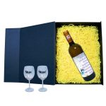 Set cadou Nasi, Cutie de vin cu sticla si 2 pahare, 35x25cm, Vin Domeniile Panciu Feteasca Regala, CSVN022 - imagine 2