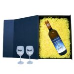 Set cadou Nasi, Cutie de vin cu sticla si 2 pahare, 35x25cm, Vin Domeniile Panciu Feteasca Regala, CSVN025 - imagine 2
