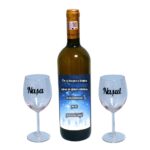 Set cadou Nasi, Cutie de vin cu sticla si 2 pahare, 35x25cm, Vin Domeniile Panciu Feteasca Regala, CSVN025 - imagine 3
