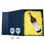 Set cadou Nasi, Cutie de vin cu sticla si 2 pahare, 35x25cm, Vin Domeniile Panciu Feteasca Regala, CSVN028 - imagine 2