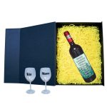 Set cadou Parinti, Cutie de vin cu sticla si 2 pahare, 35x25cm, Vin Domeniile Panciu Feteasca Neagra, CSVPA001 - imagine 2