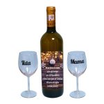 Set cadou Parinti, Cutie de vin cu sticla si 2 pahare, 35x25cm, Vin Domeniile Panciu Feteasca Regala, CSVPA006 - imagine 3