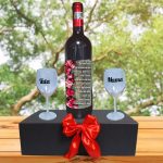 Set cadou Parinti, Cutie de vin cu sticla si 2 pahare, 35x25cm, Vin Domeniile Panciu Feteasca Neagra, CSVPA007 - imagine 4