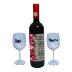 Set cadou Parinti, Cutie de vin cu sticla si 2 pahare, 35x25cm, Vin Budureasca Clasic, CSVPA008 - imagine 3